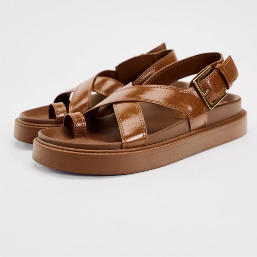 Zara cross strap sandals